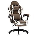 Kancelářské/herní křeslo, hnědá/bílá, HOSPO
