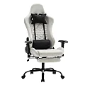 Kancelářské/herní křeslo, bílá/černá, PAPIBAS