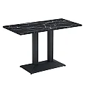 Jídelní bistro stůl, černý mramor/černá, 120x60 cm, RINALDO TYP 2