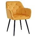 Designové křeslo, žlutá Velvet látka, FEDRIS NEW