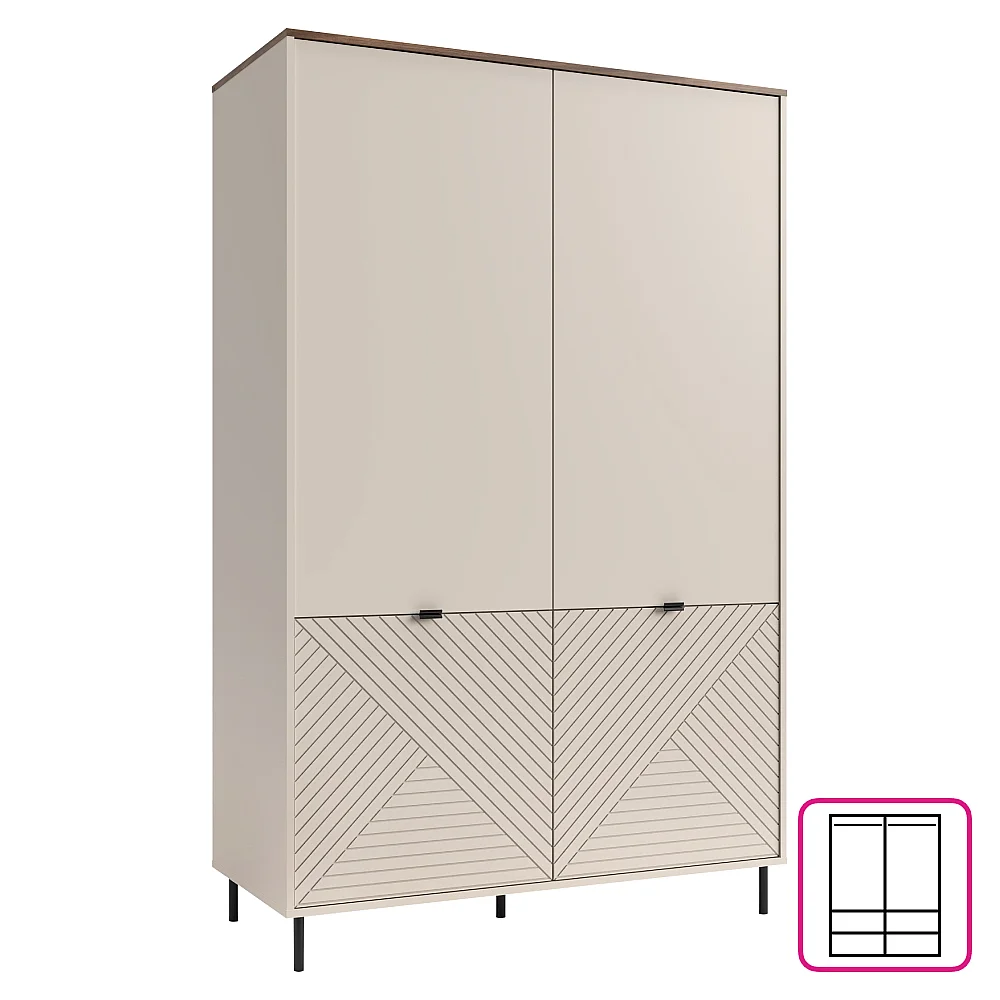 Skříň, kašmír/dub castello, EYCO 4D