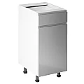 Spodní skříňka, bílá/šedá extra vysoký lesk HG, AURORA D40S1