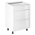 Spodní skříňka, bílá/bílá extra vysoký lesk HG, AURORA D60S3