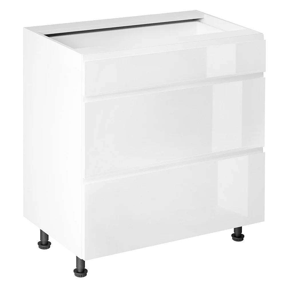 Spodní skříňka, bílá/bílá extra vysoký lesk HG, AURORA D80S3