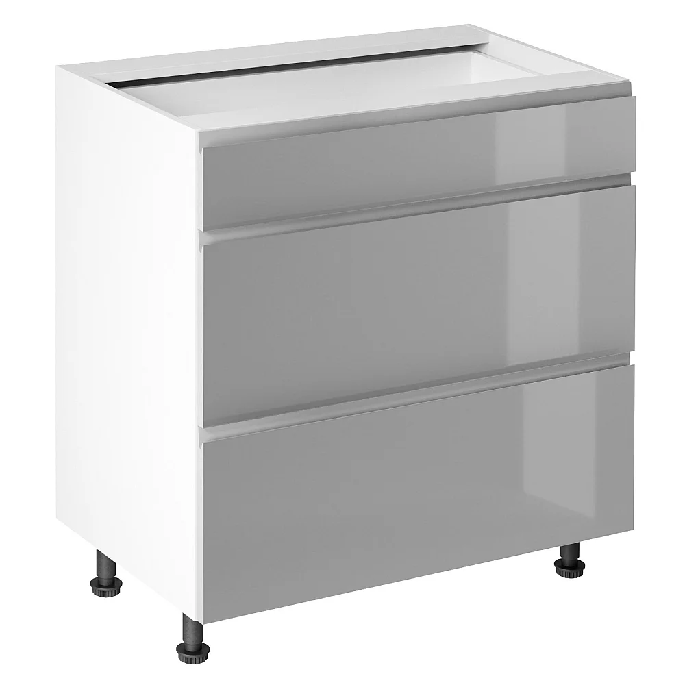 Spodní skříňka, bílá/šedá extra vysoký lesk HG, AURORA D80S3