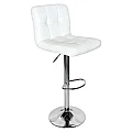 Barová židle, ekokůže bílá/chrom, KANDY 2 NEW