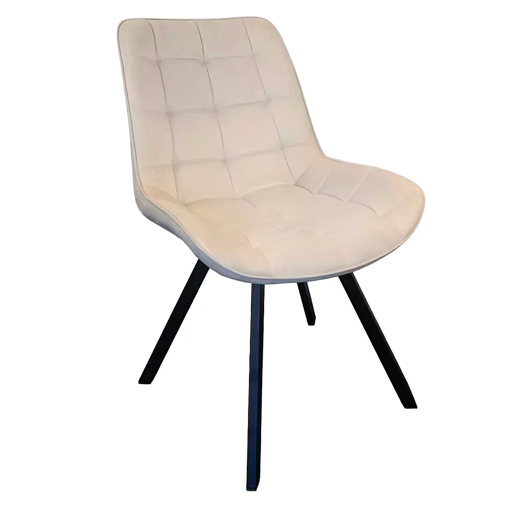 Jídelní židle, béžová Velvet látka/ černá, SAMIRA