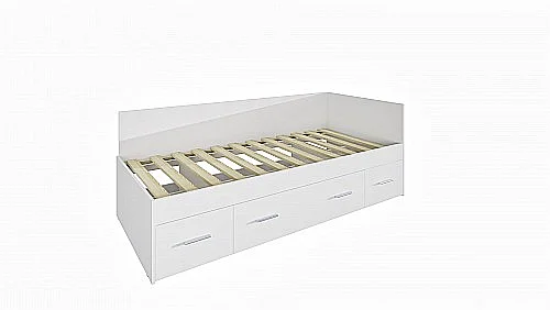 Postel RANGO (R) 90cm, s roštem a s úložným prostorem, 16 mm lamino bílá