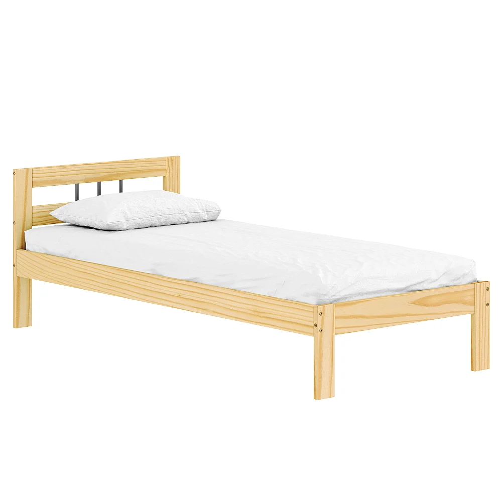 Postel s roštem, přírodní, borové dřevo, 90x200, JONA NEW