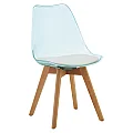 Židle, transparentní zelená, akryl/ekokůže/buk, BALI 3 NEW
