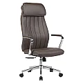 Kancelářské křeslo, šedohnědá ekokůže/chrom, nosnost 150 kg, ELADIO