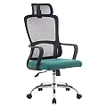 Kancelářské křeslo, černá/zelená/chrom, RANDY
