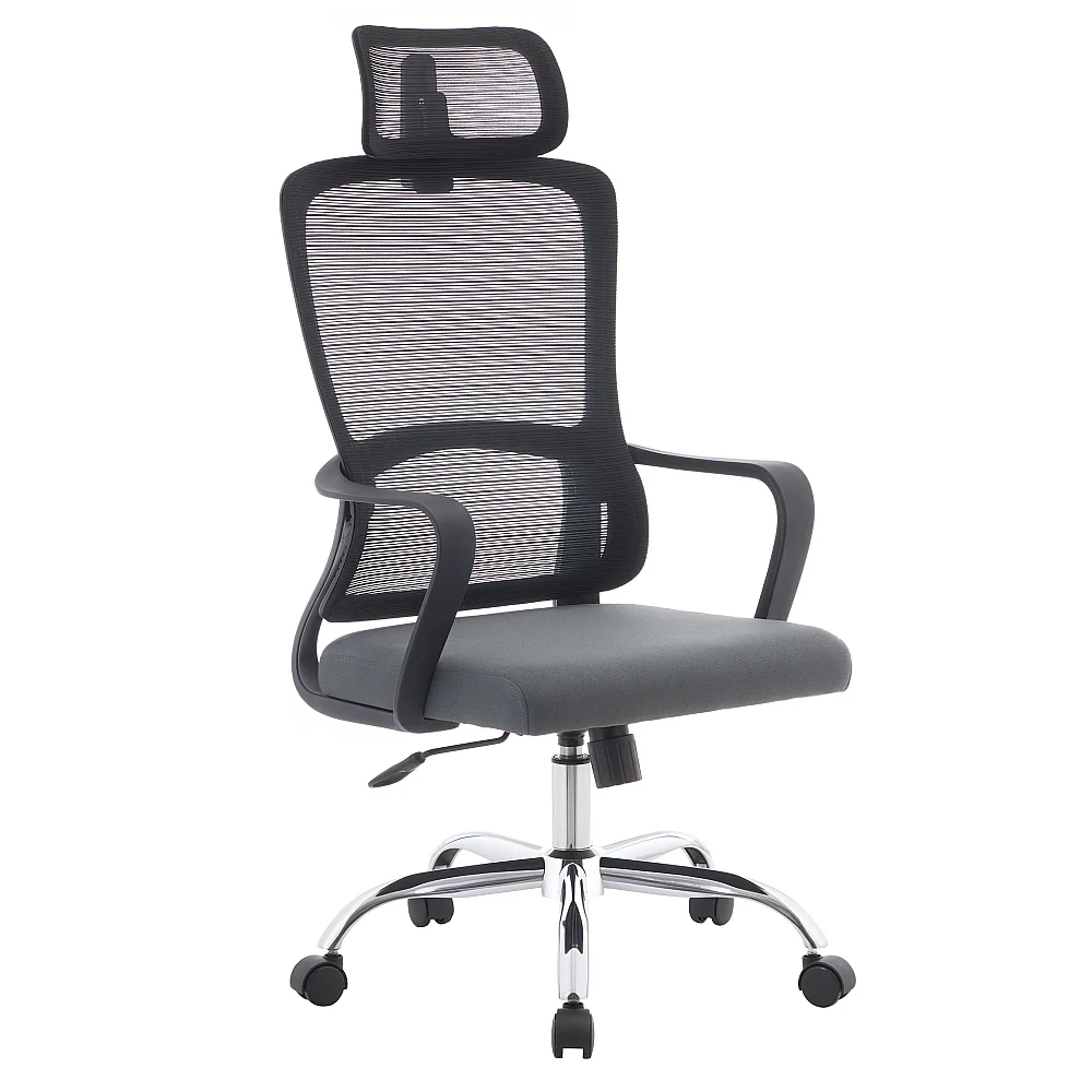 Kancelářské křeslo, černá/šedá/chrom, RANDY