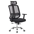 Kancelářské křeslo, černá/chrom, DUVAL