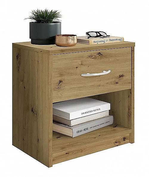 Noční stolek PEPA 1Z dub trufla/bílá