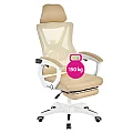 Kancelářské křeslo, béžová/bílá, nosnost 150 kg, MALVIN