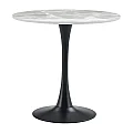 Jídelní stůl, šedý mramor/černá, průměr 90 cm, LORIAN TYP 1