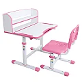 Rostoucí psací stůl a židle, růžová/bílá, set ZION