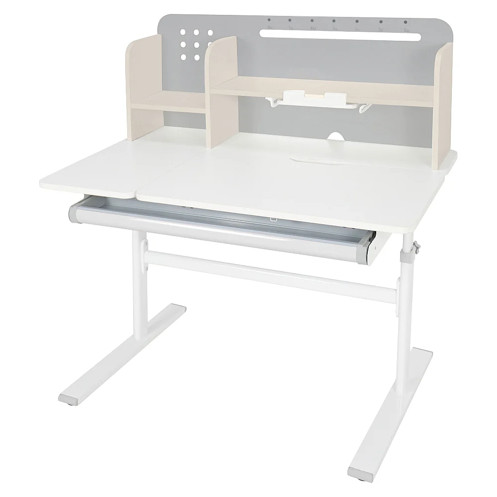 Rostoucí psací stůl, šedá/bílá, ODIN