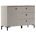 Komoda, šedohnědá Taupe/dub silverjack, DOMCA 1D3S