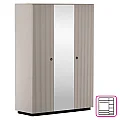 Skříň se zrcadlem, šedohnědá Taupe/dub silverjack, DOMCA 3D