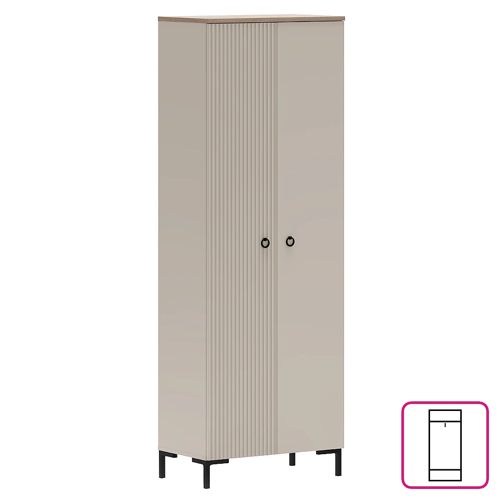 Skříň, šedohnědá Taupe/dub silverjack, DOMCA 2D