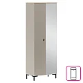 Skříň se zrcadlem, šedohnědá Taupe/dub silverjack, DOMCA 2D