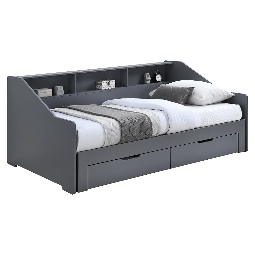 Rozkládací postel, šedá, MONETA