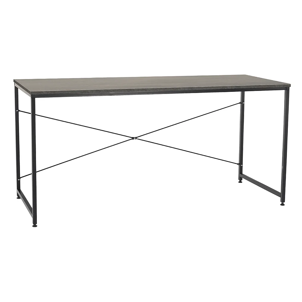Psací stůl, beton/černá, 150x60 cm, MELLORA