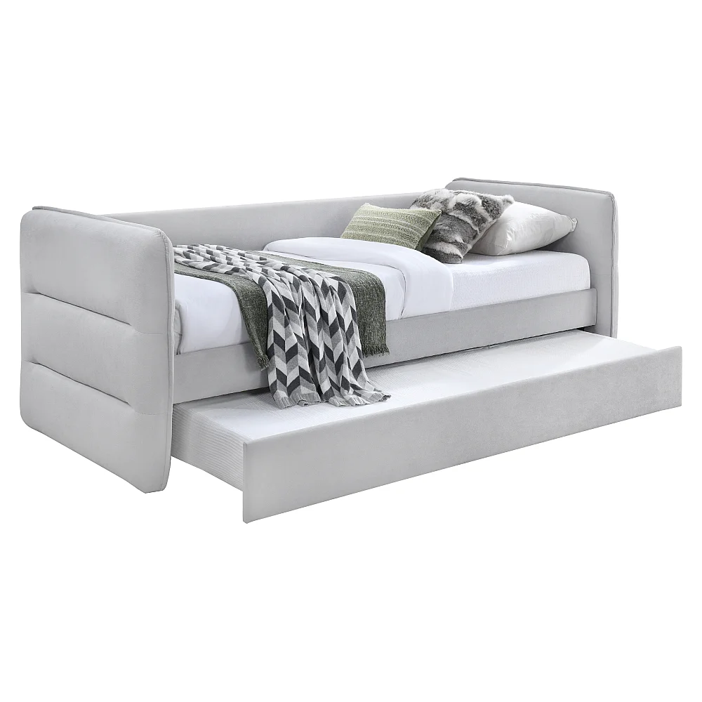 Rozkládací postel, šedá, TRINIA