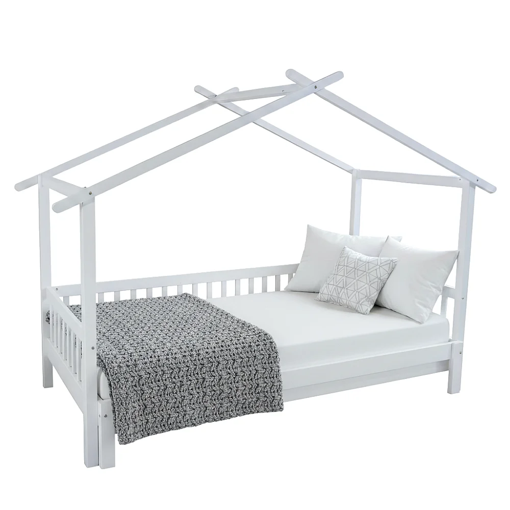 Montessori postel s přistýlkou, bílá, 90x200, KESIO