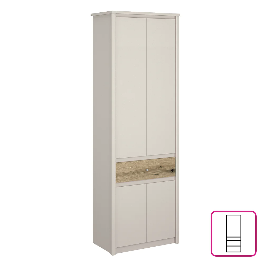 Skříň, kašmír/dub evoke, KAROS 4D1S/70