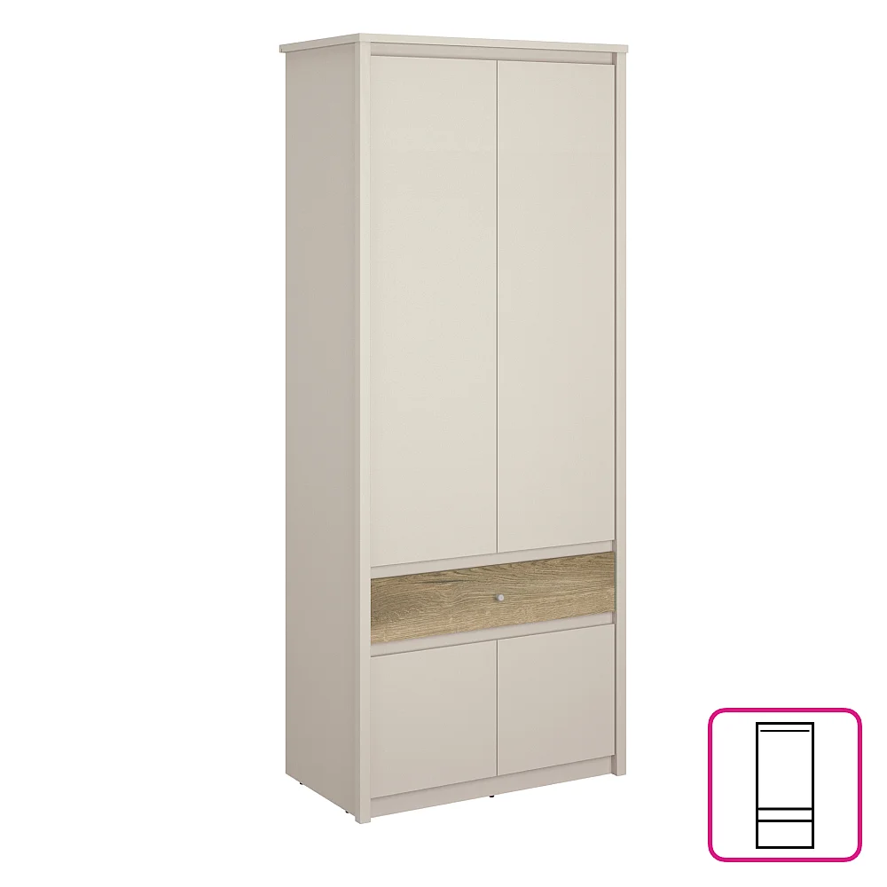 Skříň, kašmír/dub evoke, KAROS 4D1S