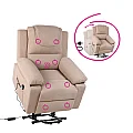 Masážní polohovací křeslo s vyhříváním, hnědá, LIFTELO