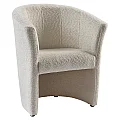 Klubové křeslo, smetanová látka Coral, CUBA
