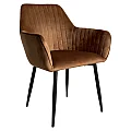Jídelní křeslo, hnědá Velvet látka/černá, ZIRKOS NEW