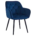 Designové křeslo, modrá Velvet  látka, FEDRIS 2 NEW