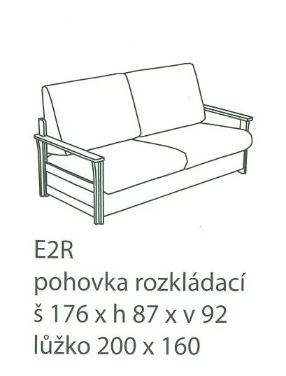 EVA E2R pohovka rozkládací v látce č. III