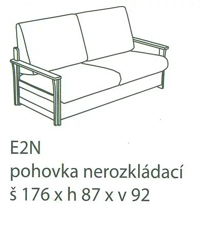 EVA E2 pohovka nerozkládací v látce č. III