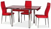 Jídelní stůl SI-8 - chrom / červená