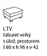 LAURA taburet velký k sedací soupravě Laura
