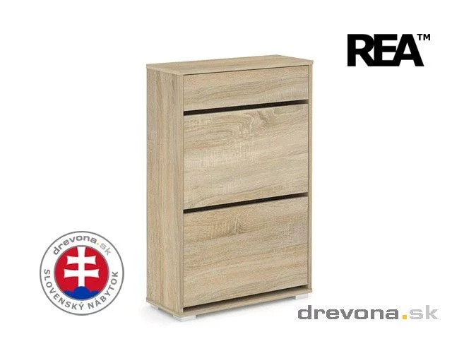 Dvouřadý výklopný botník - REA 2R UP dezény REA Standard