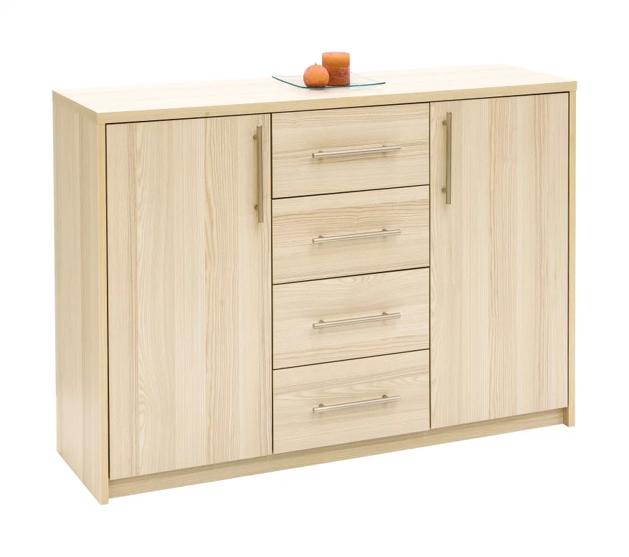 Dvoudveřová komoda se čtyřmi zásuvkami AURA 2