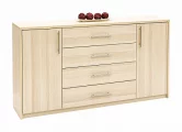 Dvoudveřová komoda se čtyřmi zásuvkami AURA 3