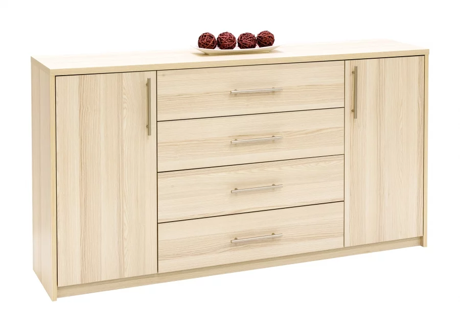 Dvoudveřová komoda se čtyřmi zásuvkami AURA 3