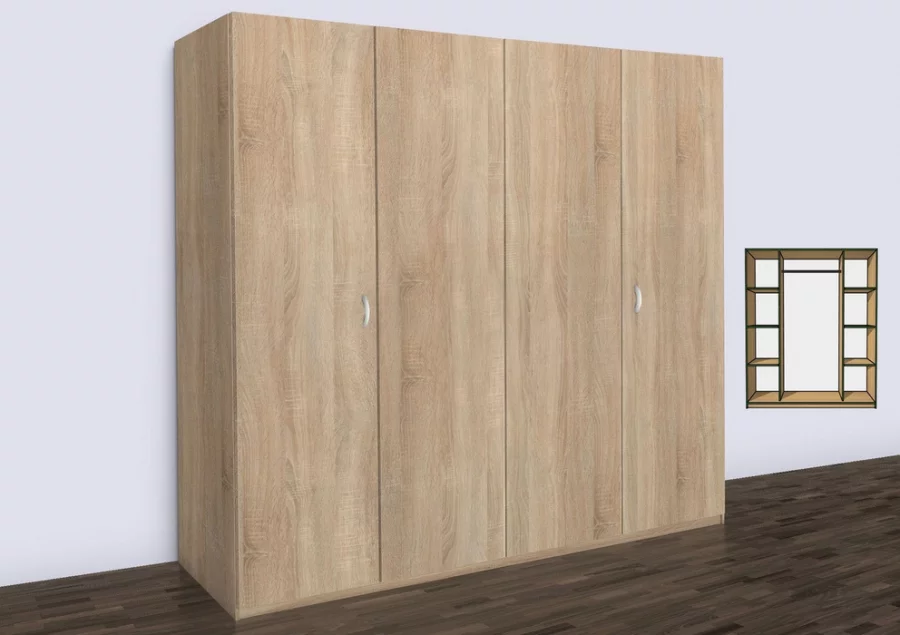 Šatní skříň JASMÍNA 180-200 bez zrcadla