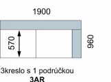 AVA FAMM: 3AR - trojsed s područkou PRAVÝ