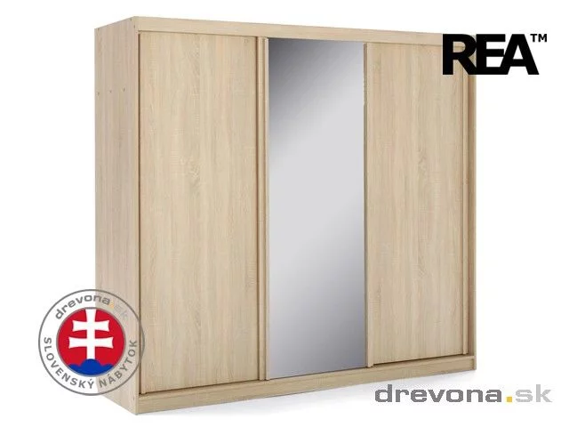 REA ATLANTA - šatní skříň s policemi a posuvnými dveřmi