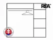 REA ATLANTA - šatní skříň s policemi a posuvnými dveřmi