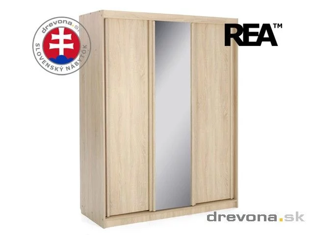 REA ATLANTA 2 - třídvéřová šatní skříň se zrcadlem